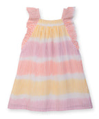 Beebay Kids Girls Seersucker Frill Sleeve Dress Multi - COL