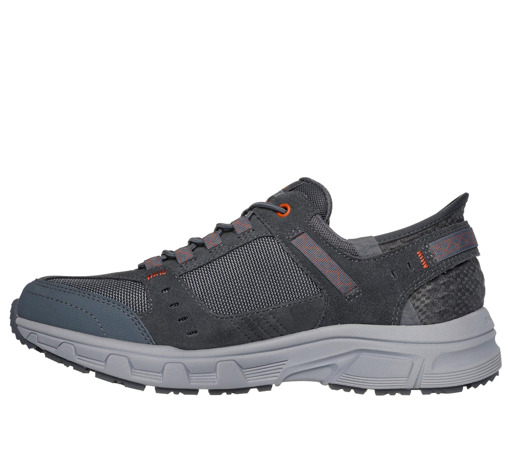 Skechers Men's Oak Canyon Consistent Winne Hands Free Slip-in Sneaker, Gray/Orange, 10 X-Wide