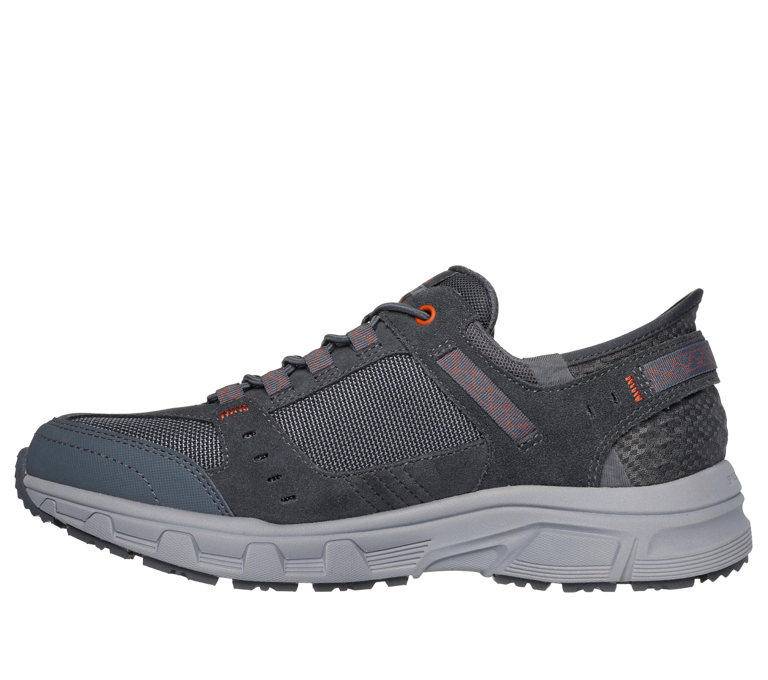 Skechers Men's Oak Canyon Consistent Winne Hands Free Slip-in Sneaker, Gray/Orange, 10 X-Wide