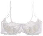 Shirley of Hollywood Womens Plus Size Scalloped Embroidered Shelf Bra X331 42 White