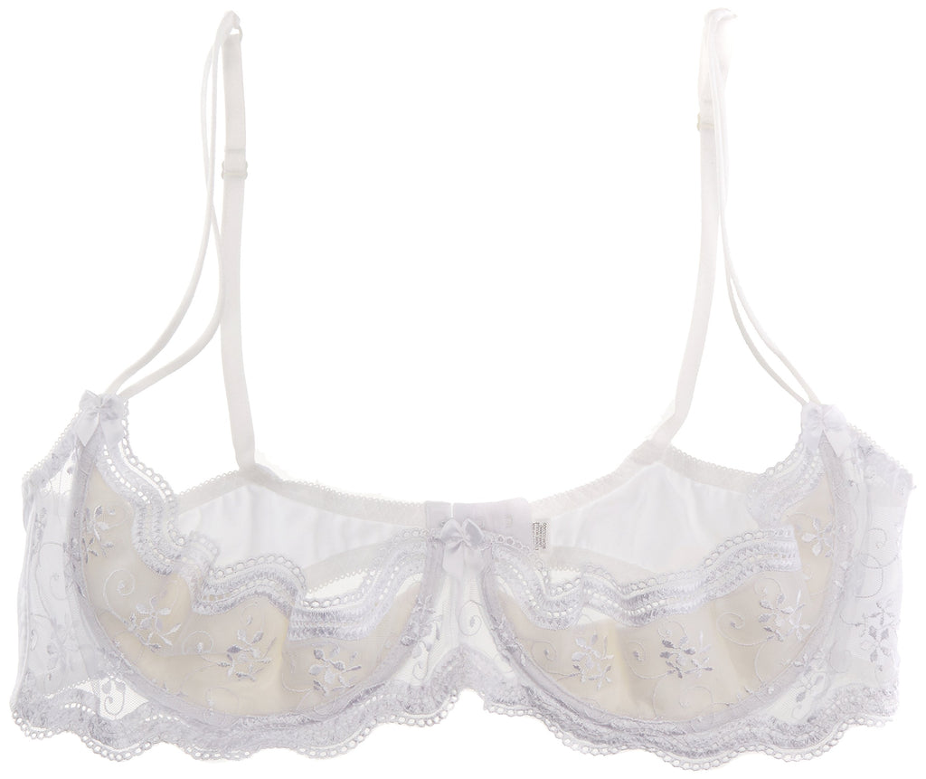 Shirley of Hollywood Womens Scalloped Embroidery Shelf Bra 331 32 Black