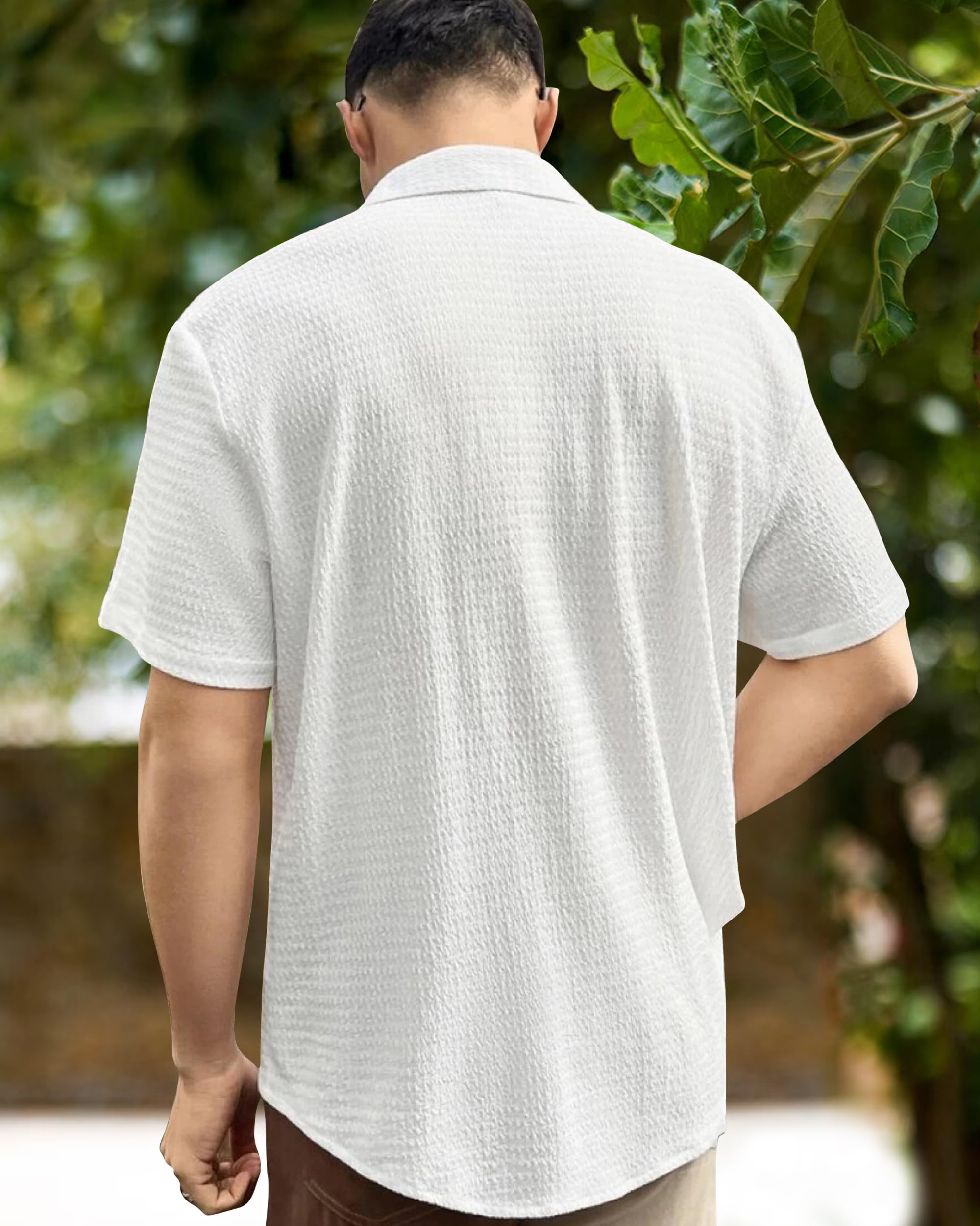 I Enterprise MenS Regular Fit Solid Soft Touch Cotton Casual Shirt Design With Spread Collar & Half Sleeve (Pack Of 2) Color_Wh