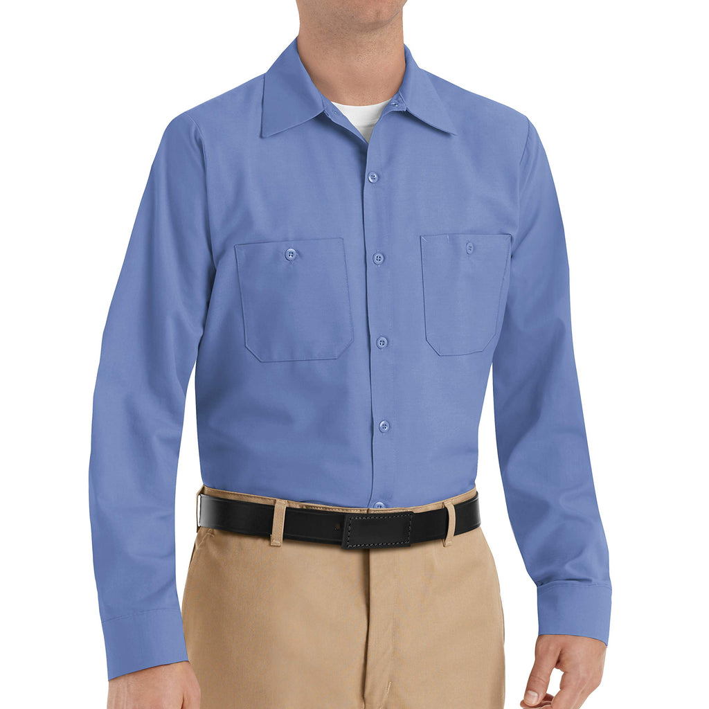 Red Kap Mens Industrial Work Shirt, Regular Fit, Long Sleeve, Petrol Blue, 4X-Large