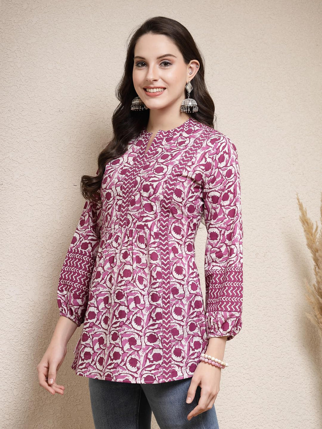 Stylum Womens Floral Printed Cotton Top