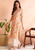 Dsk Studio Poly Rayon Foil Printed Straight Kurti