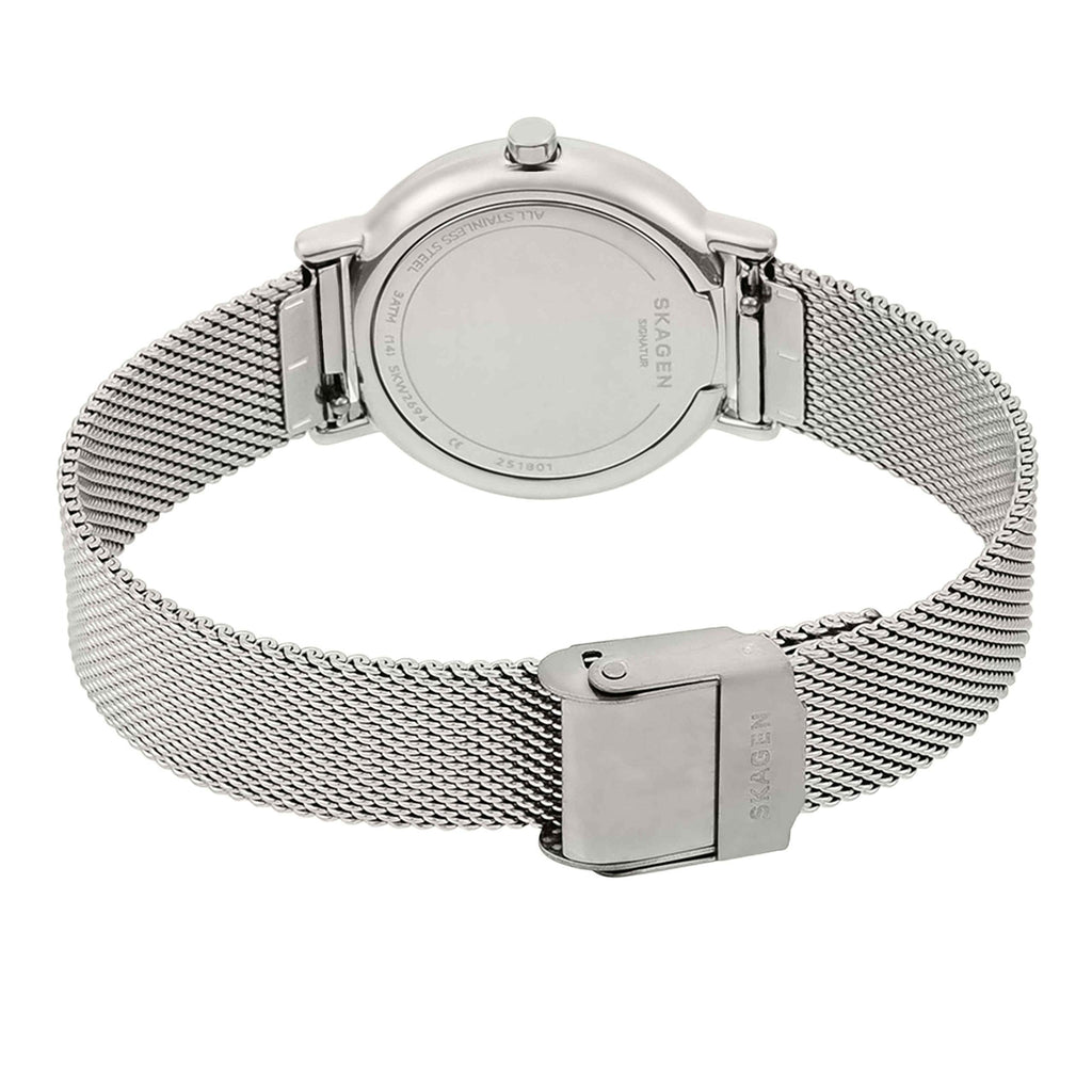 Skagen Women's Signatur Lille Two-Hand Silver Stainless Steel Mesh Band Watch (Model: SKW2692)