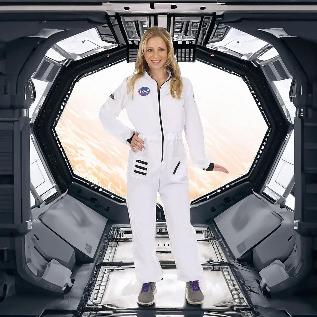 Women's White Astronaut Costume - Large