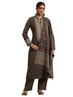 Libas Womens Yoke Design Wool Straight Kurta With Palazzos And Dupatta