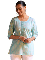Libas WomenS Cotton Regular Kurti (29285Xs_Blue