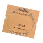 JoycuFF Loved Morse Code Bracelets for Women Unique Birthday Valentine's Day Christmas Gifts for Her Wife Lover Stainless Steel 