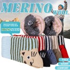 Eocom 6 Pairs Children's Winter Warm Wool Animal Crew Socks Kids Boys Girls Socks(1-3 Years,Cat)