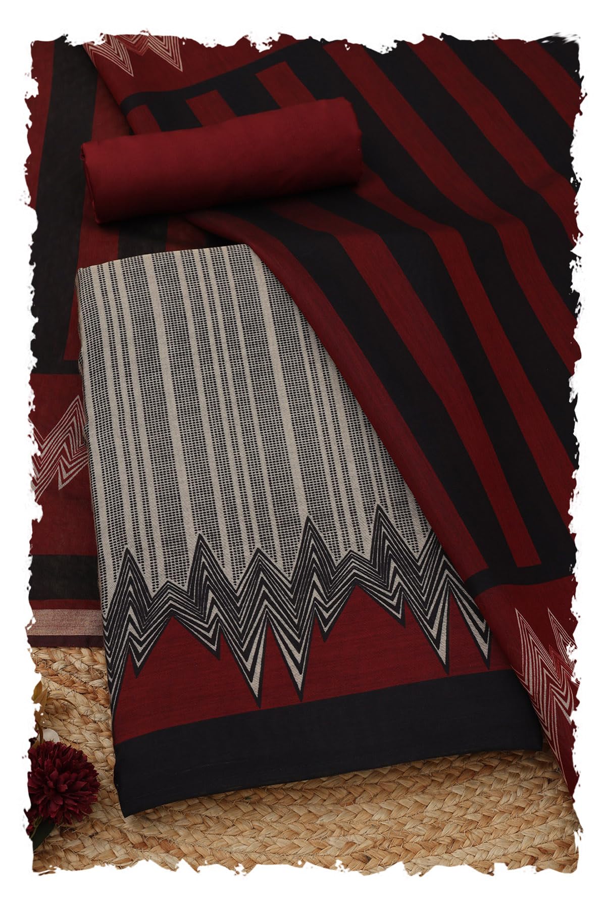 Soch Women Maheshwari Silk Striped Dress Material