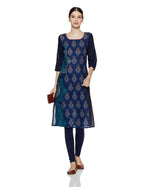 Aurelia Women'S Straight Kurta (17Fek12996-62049_M_Blue)