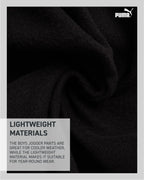 PUMA Boys' Jogger Pants - Soft Performance Fleece Athletic Jogger Sweatpants for Boys (8-20), Size 8, Black/White