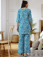 Tee Projekt Cotton Ethnic Wear Co Ord Set For Women | Co Ord Set For Women Stylish Blue
