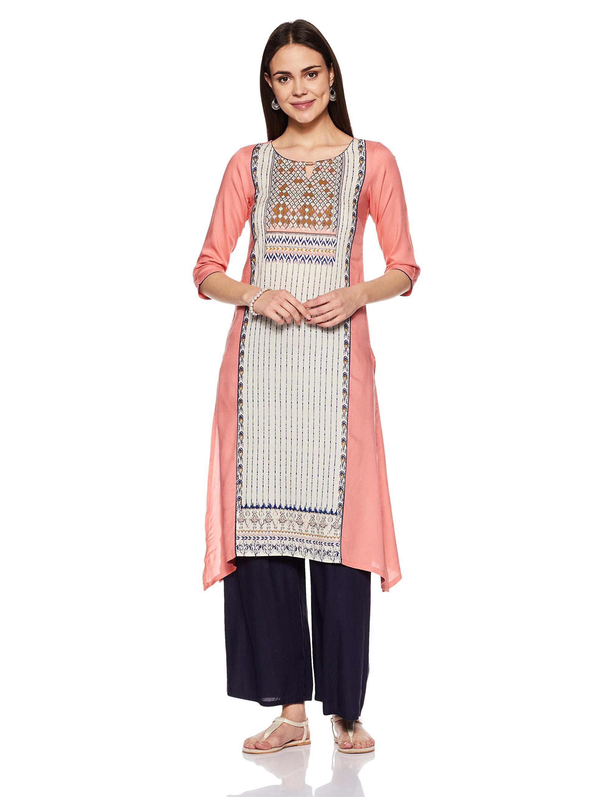 Aurelia Women'S Synthetic Kurta (18Fek13461-62789_Blue_L)