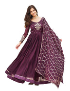 Wedani Rangoli Silk Anarkali Kurta Set For Women Purple