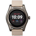 iConnect by Timex TW5M31900 Classic Round Gunmetal Smartwatch, Beige Silicone Strap