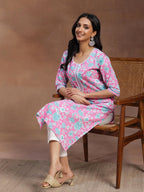 Libas WomenS Cotton Printed Straight Kurta (29049R Pink