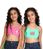 Kyda Kids Girls Antibacterial Printed Cotton Non Padded, Beginners Bra For Girls