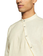The Indian Garage Co Men'S Cotton Slim Fit Kurta (K863L42_Yellow_L)