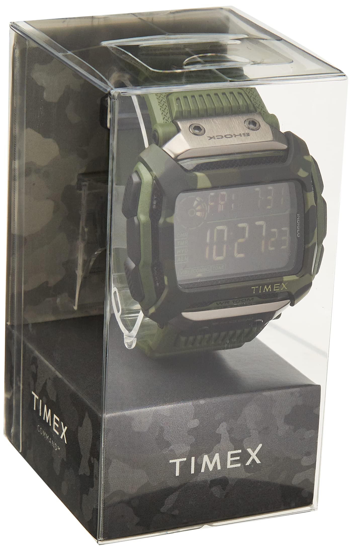 Timex Command Shock Digital CAT 54mm Watch - Olive Camo with Resin Strap