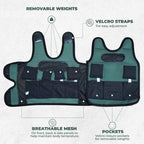 Weighted Vest for Kids - Adjustable Compression Vest, Medium (Ages 5-9), 6 Removable Weights, Breathable Snug Fit