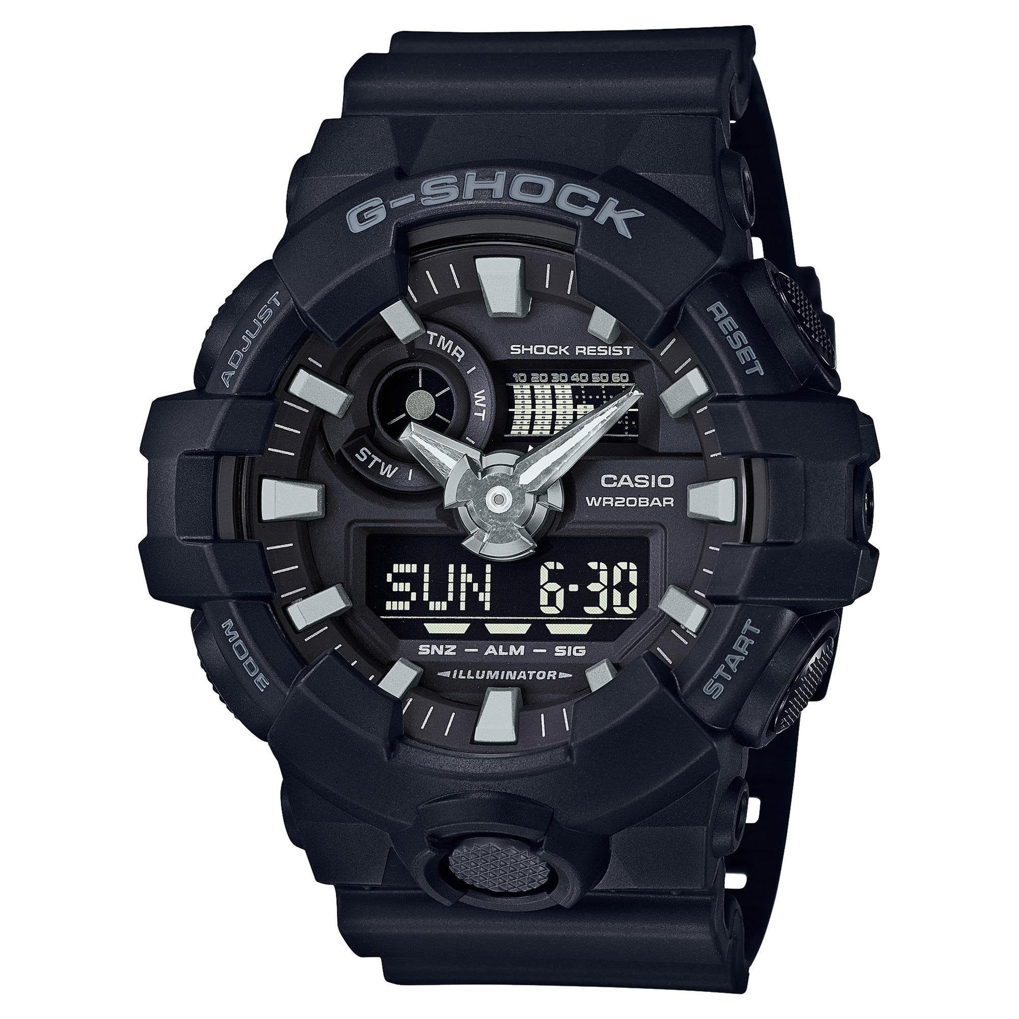 Casio Men's 'G Shock' Quartz Resin Casual Watch, Color:Black (Model: GA-700-1BCR)