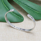 JoycuFF Inspirational Mantra Bracelets for Women Encouragement Stainless Steel Jewelry Christmas Gift Saying Refuse to Sink