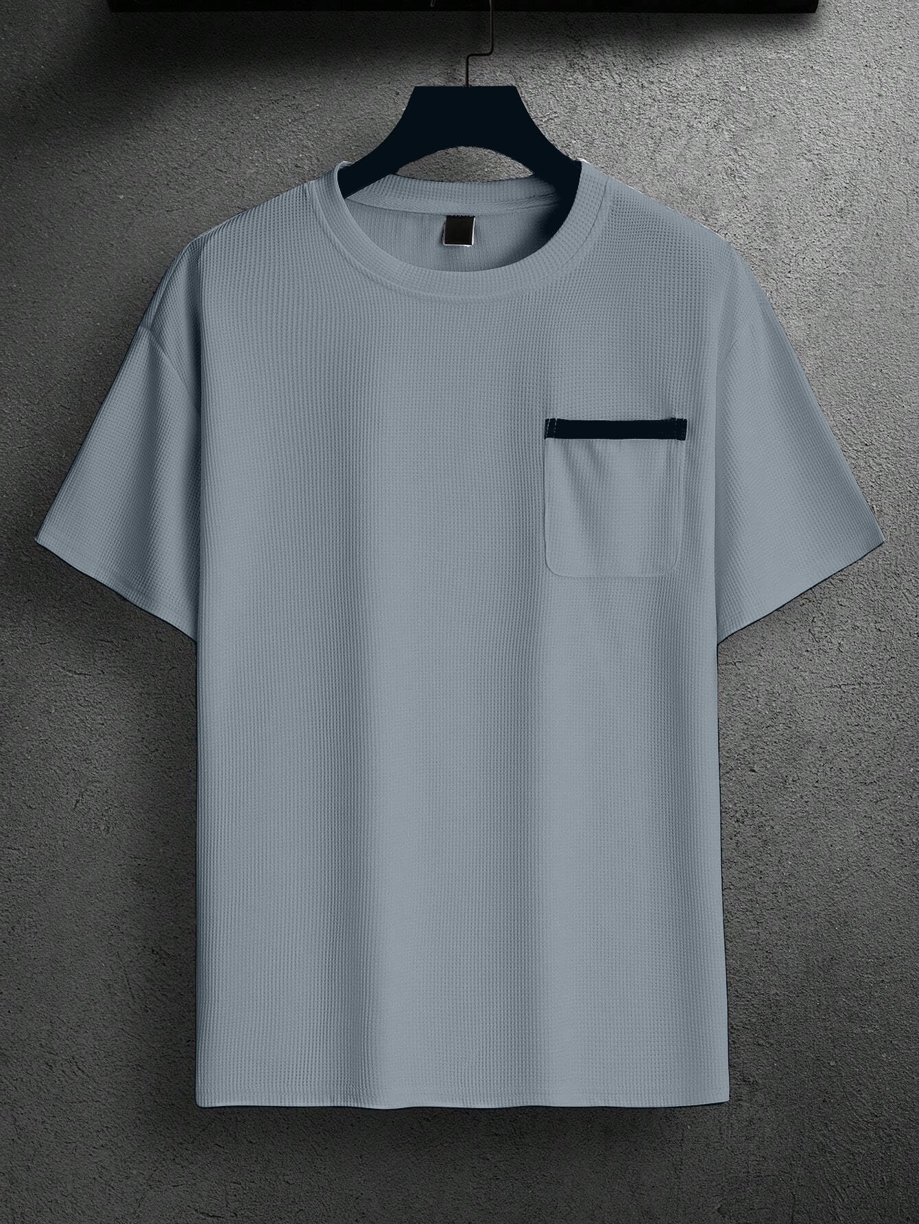 Indoprimo MenS Polyester T Shirt With Pocket Half Sleeves Round Neck Line Solid Pattern Loose Fit Classic Style And Standard Le