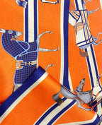 Clysoru Silk Neck Scarf Printed Scarves Head Women'S Fashion Oblique Angle Satin Scarfs For Bag Hair 59    X 5.9    (Orange blue