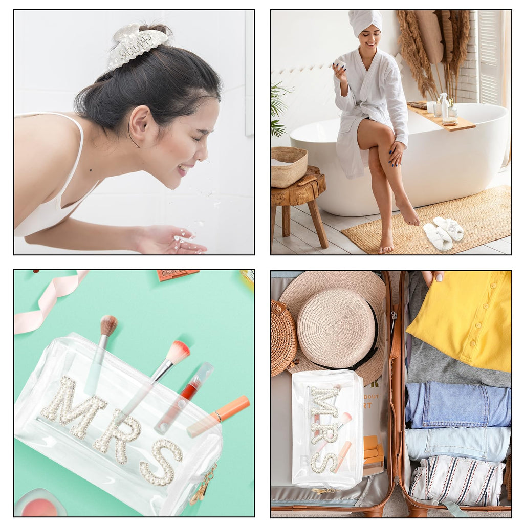 Bride To Be Gift Set Includes I Do Bride Slippers Clear Mrs Makeup Bag Bride Cosmetic Bag Clear Makeup Pouch Toiletry Bag Bride