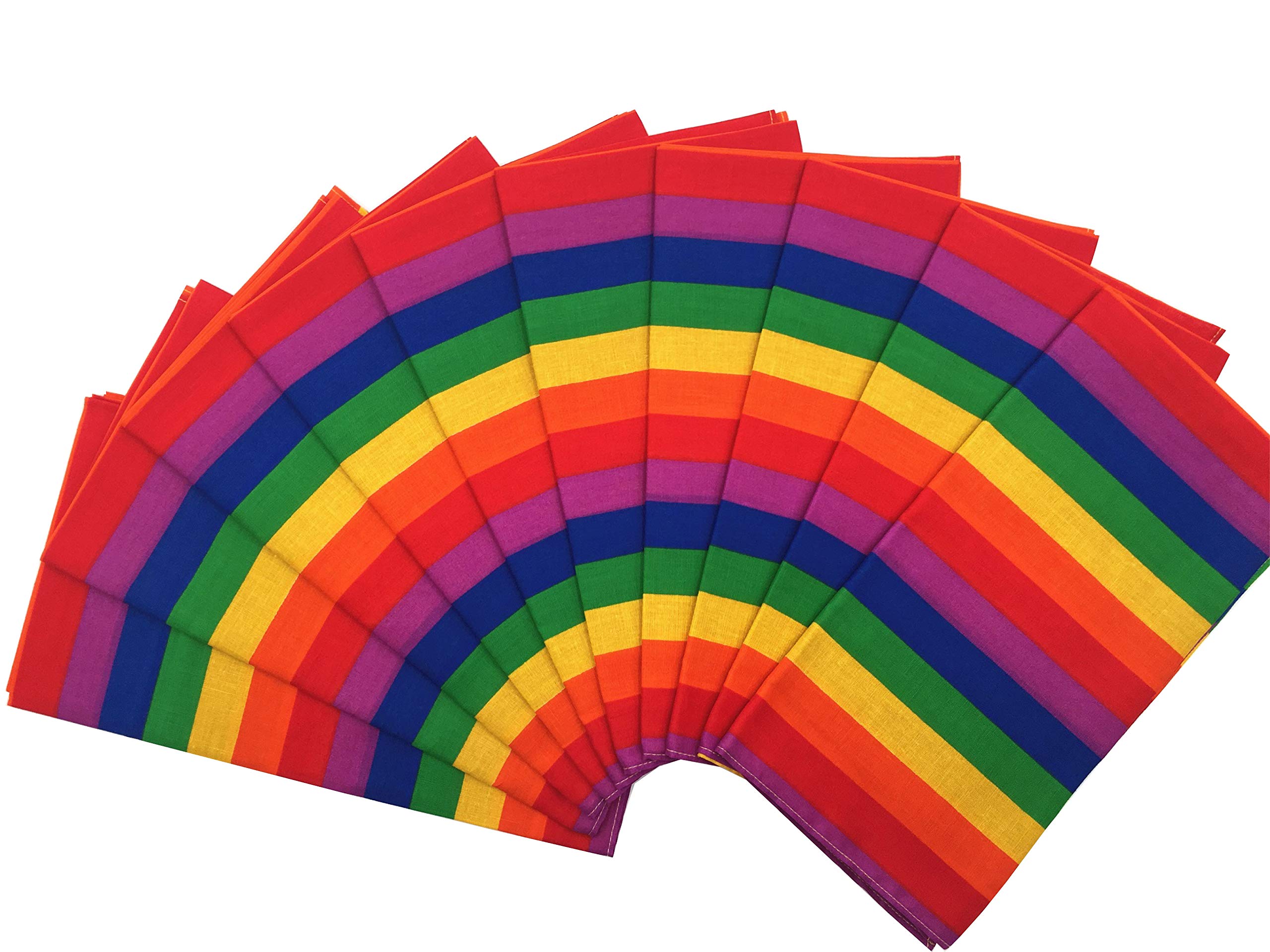 Vamqor 100% cotton 10 Pack Fine Bandanas(Rainbow)