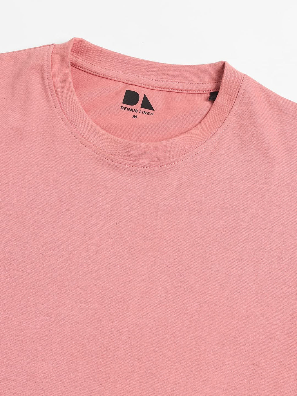 Dennis Lingo MenS Pink Slim Fit Solid Round Neck T-Shirt