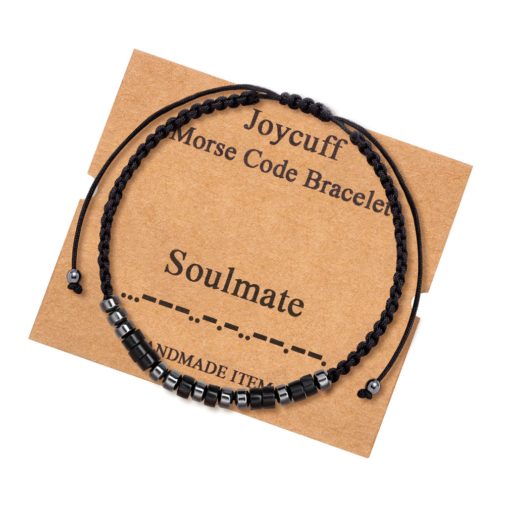 JoycuFF Friend Gifts for Women Men Handmade Bead Morse Code Strand Friendship Bracelets Christmas Birthday Gift for Her Soulmate