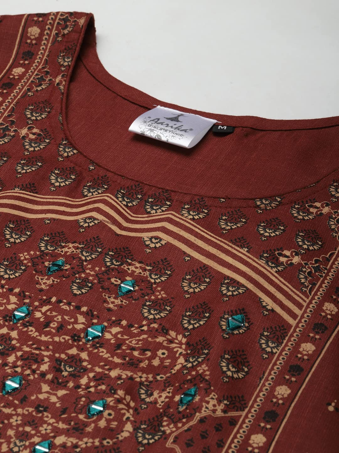 Aarika Womens Maroon Color Printed Kurti