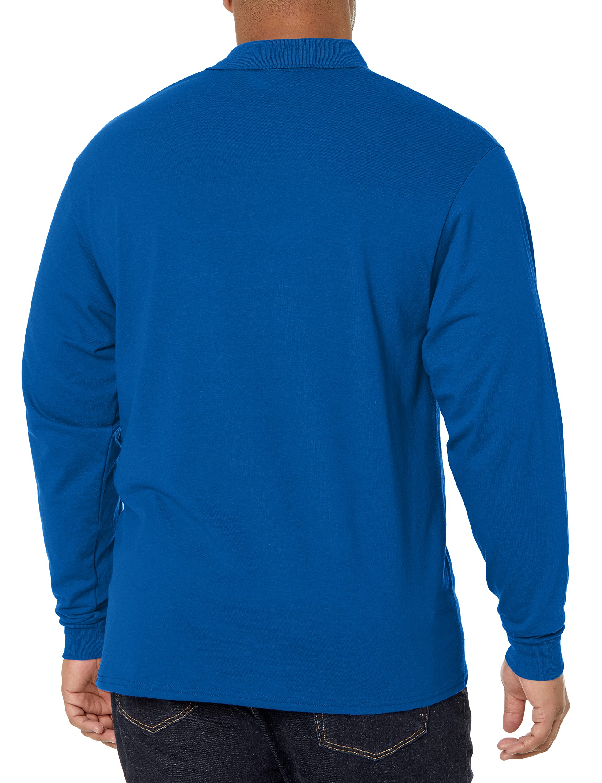 Jerzees Men's SpotShield Stain Resistant Polo Shirts (Short & Long, Long Sleeve-Royal Blue, X-Large