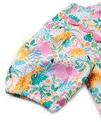 Beebay Kids Girls Tropical Print lace Detail Dress Multicolour