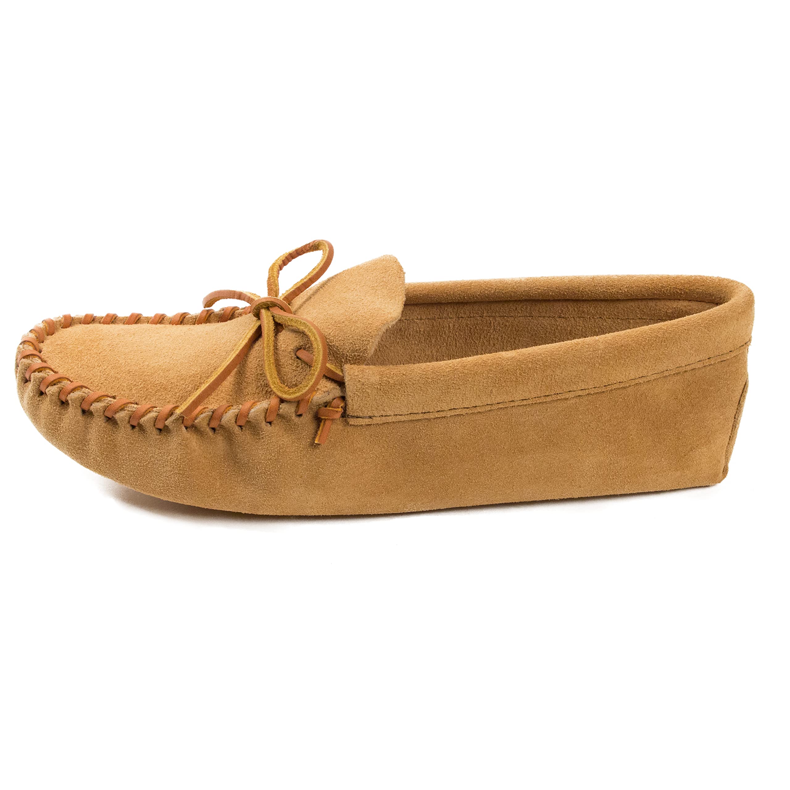 Minnetonka Men's Leather Laced Softsole Moccasin,Tan,10 M US