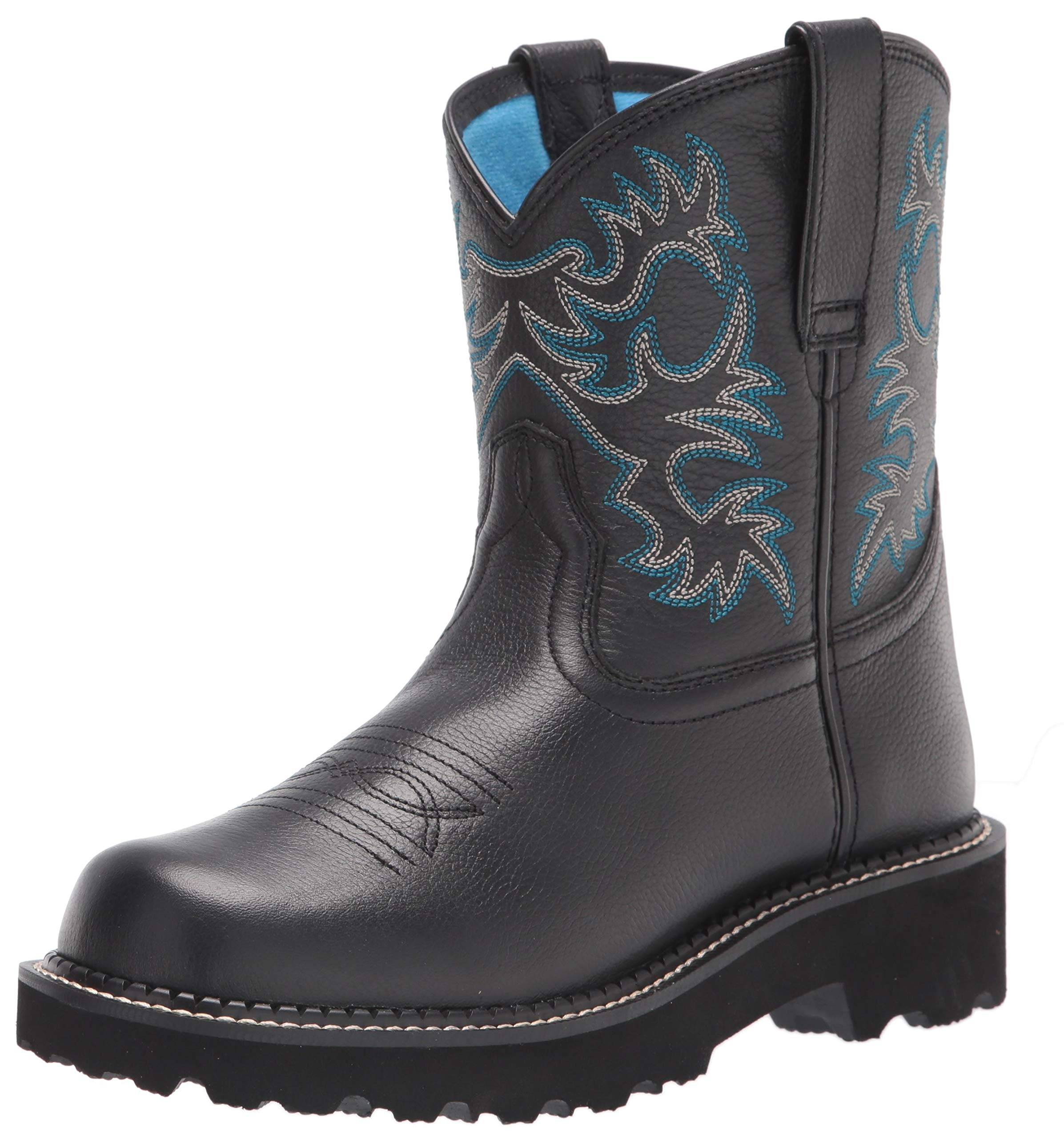 Ariat Womens Fatbaby Western Boot Black Deertan 6.5 Wide