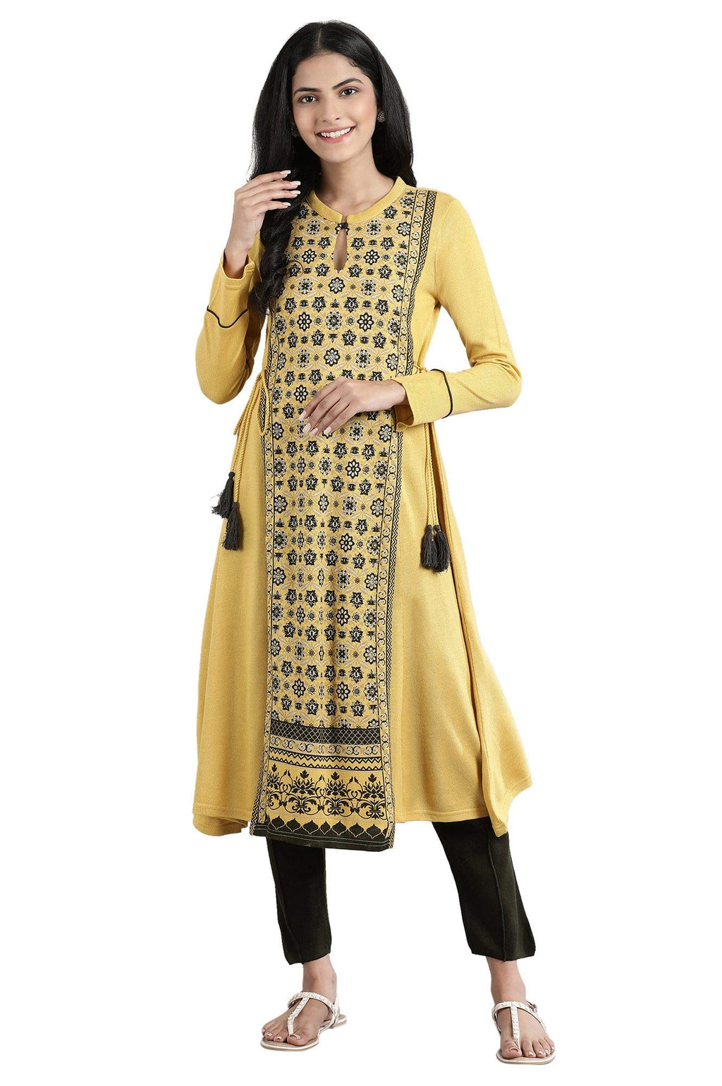 Aurelia WomenS Floral Printed A-Line Kurta | Mandarin Collar Kurta For Women | Floral Printed Kurta For Women | Beautiful Regula