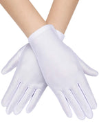 SATINIOR 6 Pairs Black White Kid Costume Glove Short Cosplay Glove Girl Boy Dress up for Halloween Party Opera Accessories