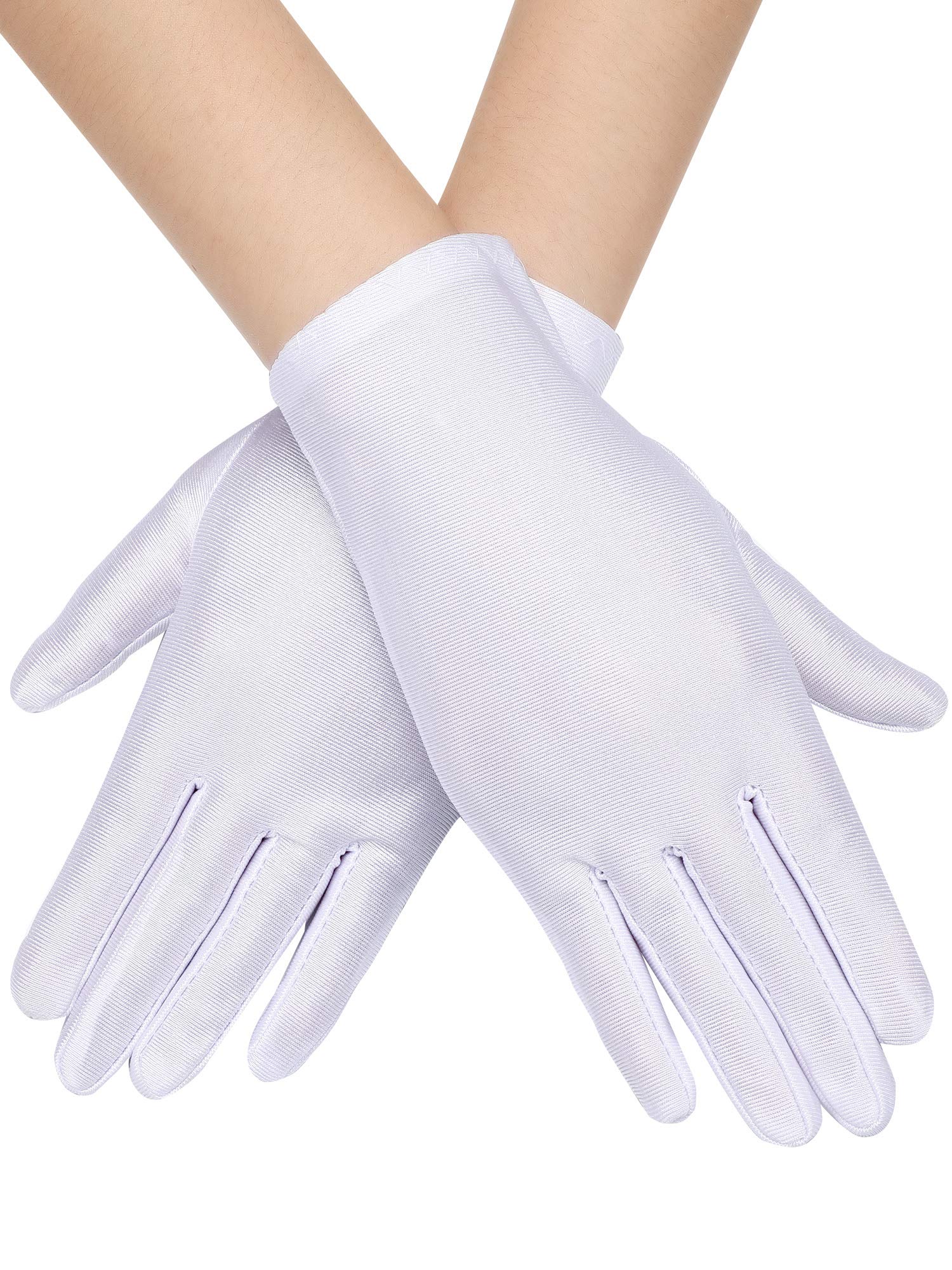 SATINIOR 6 Pairs Black White Kid Costume Glove Short Cosplay Glove Girl Boy Dress up for Halloween Party Opera Accessories