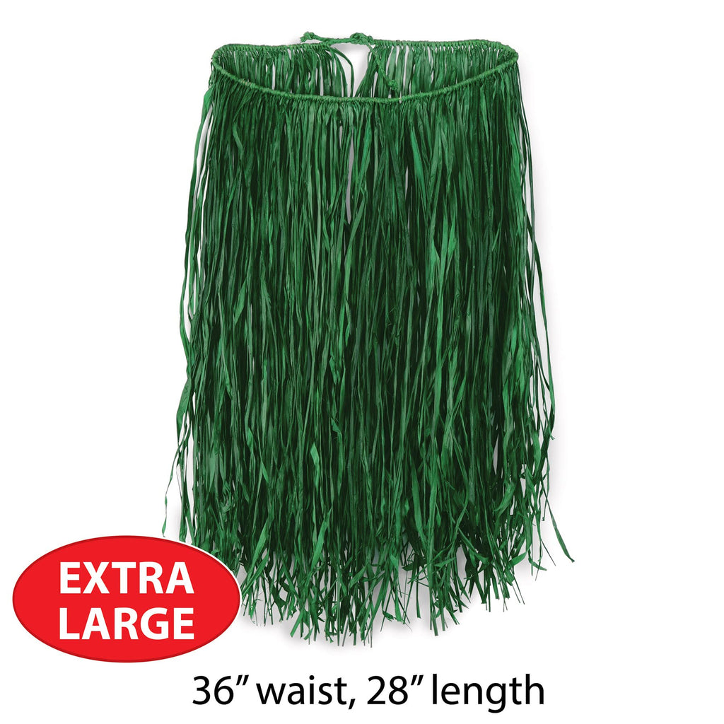 Beistle Extra Large Raffia Hula Skirt, Green
