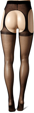 Leg Avenue Women's Sheer Garter Belt Panty Hose, Black (One Size)