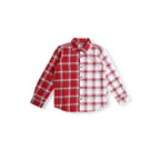 Pepe Jeans Robert Ls Jr Cut & Sew Yarn Dyed Checks Shirt, Red, 14