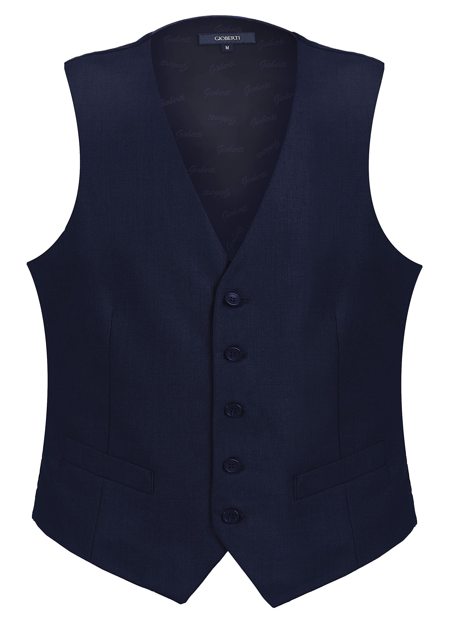 Gioberti Mens Formal Suit Vest, Navy, 6X-Large