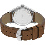 Timex Men's Expedition Scout 40mm Watch - Silver-Tone Case Green Dial with Brown Leather Strap