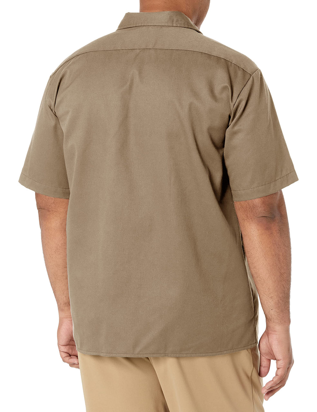 Dickies Mens Big and Tall Short Sleeve Work Shirt, Khaki, Small