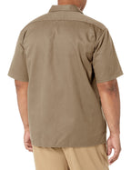 Dickies Mens Big and Tall Short Sleeve Work Shirt, Khaki, Small
